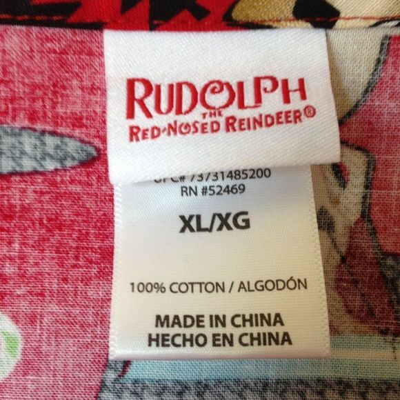 Officially-Licensed Rudolph the Red-Nosed Reindeer Uniform Scrub Top XL - Picture 3 of 5